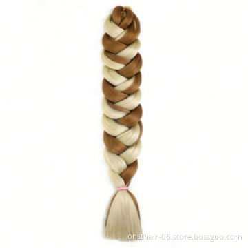 Crochet Braiding Hair 41 Inch Jumbo Extensions Synthetic Braid Hair Extensions for Women Ombre Two Tone Color Colored Hair Wicks
